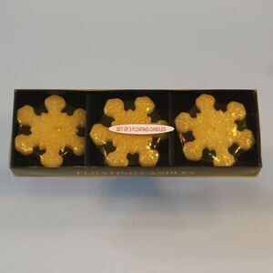 Vintage Stonia Creation Inc Floating Candles Christmas Snowflakes Set Of 3